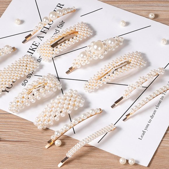 12 Pcs Pearl Hair Clips Large Hair Clips Pins - Picture 5 of 13